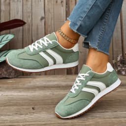 New 2026 Large Size Cross Band Color Block Running Shoes Lightweight Slip-On Sports Sneakers Comfortable Round Toe Rubber Sole
