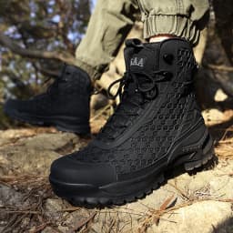 High-Top Leather Men's Boots Breathable Desert Combat Boots Outdoor Non-slip Hiking Boots Men Motorcycle Boots Work Ankle Boots