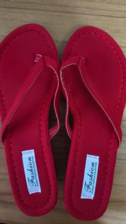 Women's Red Suede Wedge Flip Flops, Open Toe Summer Slides, Comfortable Footwear for Beach Vacation Wear