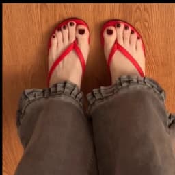 Women's Red Suede Wedge Flip Flops, Open Toe Summer Slides, Comfortable Footwear for Beach Vacation Wear