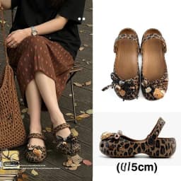 2026 Trendy Women's Leopard Print Mary Jane Clogs 5cm Thick Platform Sandals Arch Support Soft Sole Non-slip Beach Summer Wedges