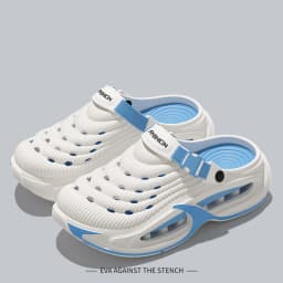 Comfort Thick Bottom Height Increase Clogs Men Summer 2026 Patchwork EVA Beach Sandals Plus Size Soft Air Cushion Slippers Men