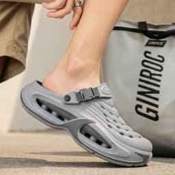 Comfort Thick Bottom Height Increase Clogs Men Summer 2026 Patchwork EVA Beach Sandals Plus Size Soft Air Cushion Slippers Men