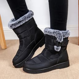 Windproof Waterproof Platform Snow Boots Women Keep Warm Thick Plush Winter Shoes Woman Non Slip Cotton Ankle Boots Plus Size 44