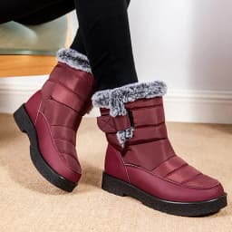 Windproof Waterproof Platform Snow Boots Women Keep Warm Thick Plush Winter Shoes Woman Non Slip Cotton Ankle Boots Plus Size 44