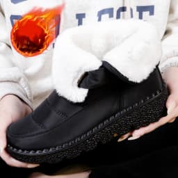Windproof Waterproof Platform Snow Boots Women Keep Warm Thick Plush Winter Shoes Woman Non Slip Cotton Ankle Boots Plus Size 44
