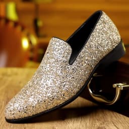 Luxury Loafers Men Shoes Gold Silver Sequin Wedding Shoes Fashion Designer Slip on Flats High Quality Men Formal Party Shoes New