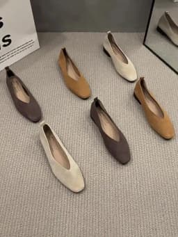 36-42 Over size sexy coffee pointed toe flats ballet shoes women european slip on single loafers brand velvet ballerina zapatos