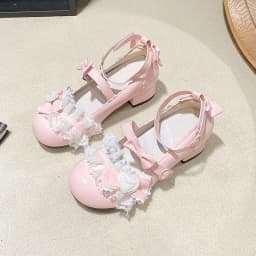 Lace Palace Leather Shoes Lolita Shoes 2026 Cute Lolita Japanese Sweet Bow Thick Custom Shoes Japanese Girls' Tea Party