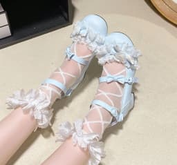 Lace Palace Leather Shoes Lolita Shoes 2026 Cute Lolita Japanese Sweet Bow Thick Custom Shoes Japanese Girls' Tea Party