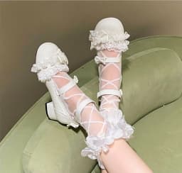 Lace Palace Leather Shoes Lolita Shoes 2026 Cute Lolita Japanese Sweet Bow Thick Custom Shoes Japanese Girls' Tea Party