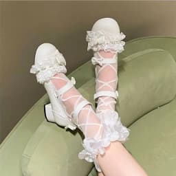 Lace Palace Leather Shoes Lolita Shoes 2026 Cute Lolita Japanese Sweet Bow Thick Custom Shoes Japanese Girls' Tea Party