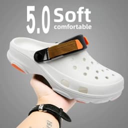 Summer Men's Hole Shoes Breathable Non-Slip Garden Shoes Baotou Sandals Dual-Purpose Beach Shoes Outdoor Leisure Slippers