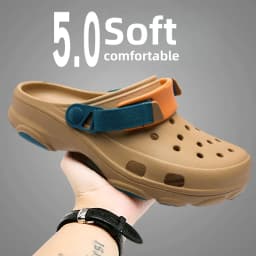 Summer Men's Hole Shoes Breathable Non-Slip Garden Shoes Baotou Sandals Dual-Purpose Beach Shoes Outdoor Leisure Slippers