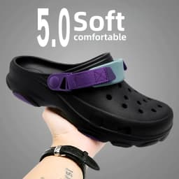Summer Men's Hole Shoes Breathable Non-Slip Garden Shoes Baotou Sandals Dual-Purpose Beach Shoes Outdoor Leisure Slippers