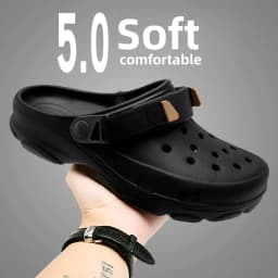 Summer Men's Hole Shoes Breathable Non-Slip Garden Shoes Baotou Sandals Dual-Purpose Beach Shoes Outdoor Leisure Slippers
