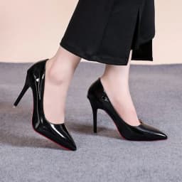 Sexy Pointed Toe Patent Leather High Heels Temperament Girl Sole Party Dress Stiletto Pumps Classic Black Work Single Shoes