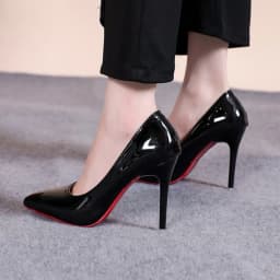 Sexy Pointed Toe Patent Leather High Heels Temperament Girl Sole Party Dress Stiletto Pumps Classic Black Work Single Shoes