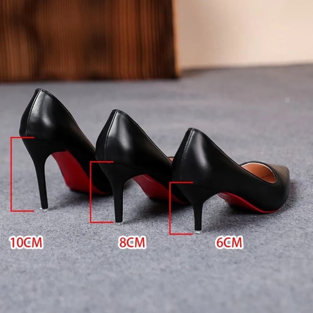 Sexy Pointed Toe Patent Leather High Heels Temperament Girl Sole Party Dress Stiletto Pumps Classic Black Work Single Shoes
