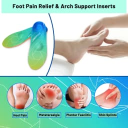 IFitna Plantar Fasciitis Relief Orthopedic Shoe Insole Metatarsal Pain Flat Feet Arch Support Insert Men&Women Standing All Day