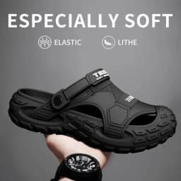 2026 Summer Hot Sale Men's EVA Sandals Summer Thick Soft Soled Outdoor Wear Beach Casual Sports Perforated Shoes Plus Size 48-49