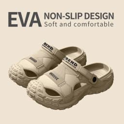 2026 Summer Hot Sale Men's EVA Sandals Summer Thick Soft Soled Outdoor Wear Beach Casual Sports Perforated Shoes Plus Size 48-49