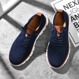Men's Breathable Knit Casual Sneakers - Lightweight Slip-On Walking Shoes, Elastic No-Tie Laces, Comfortable Work & Daily Footwe