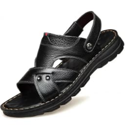 Summer Men Leather Sandals Leather Non-slip Men Shoes Slippers Outdoor Thick-soled Beach Shoes Comfor Soft Men Sandas