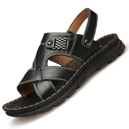 Summer Men Leather Sandals Leather Non-slip Men Shoes Slippers Outdoor Thick-soled Beach Shoes Comfor Soft Men Sandas