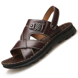 Summer Men Leather Sandals Leather Non-slip Men Shoes Slippers Outdoor Thick-soled Beach Shoes Comfor Soft Men Sandas