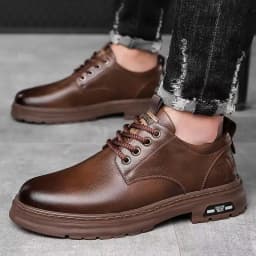 2026 Autumn Men Business Casual Soft Leather Shoes Comfortable Sole British Style Fashion Work Shoes
