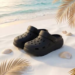 Women Black Platform Clogs Sandals - 2026 Summer Thick Sole Non-slip Garden Shoes - Breathable EVA Beach Slippers for Outdoor