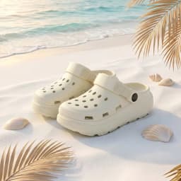 Women Black Platform Clogs Sandals - 2026 Summer Thick Sole Non-slip Garden Shoes - Breathable EVA Beach Slippers for Outdoor