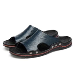 Men Summer Slippers Breathable Luxury Sandals Shoes Beach Classics Leather Mens Slippers Outdoor Flip Flop Indoor Slides Man
