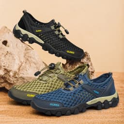 CLOHOO Mesh Shoes Thick Rubber Sole Handmade Cold Glue Casual Outdoor Sports Men's Shoes Breathable Comfortable Summer Sandals