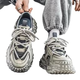 Men's Chunky Sneakers with Height Increased Platform Casual Microfiber Leather Fabric Tire Sole Designer Gym Shoes Free Shipping