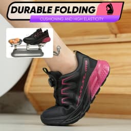 Lightweight Women's Work Shoes with Rotary Button - Breathable Steel Toe Safety, Anti-Puncture Anti-Smash Indestructible Shoes