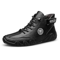 CLOHOO Hand-Sewn Octopus Design Men's Short Boots High-Top Leather Riding Boots Stylish Men's Footwear