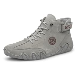 CLOHOO Hand-Sewn Octopus Design Men's Short Boots High-Top Leather Riding Boots Stylish Men's Footwear