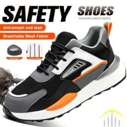 Anti-smash Anti Puncture Functional Shoes Men Safety Shoes Steel Toe Shoes Male Indestructible Mining Boots Work Shoes Sneakers