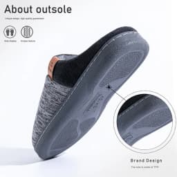 Winter Warm Men's Home Knitted Splicing Slippers TPR Anti slip Flat Shoes Comfortable and Soft Indoor Shoes