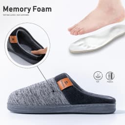 Winter Warm Men's Home Knitted Splicing Slippers TPR Anti slip Flat Shoes Comfortable and Soft Indoor Shoes