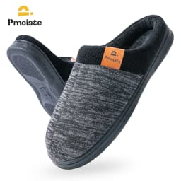Winter Warm Men's Home Knitted Splicing Slippers TPR Anti slip Flat Shoes Comfortable and Soft Indoor Shoes