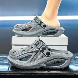 7CM Thick Soled Perforated Shoes for Men's Summer Outerwear 2026 New Thick Soled Wear-Resistant and Non Slip Sandals