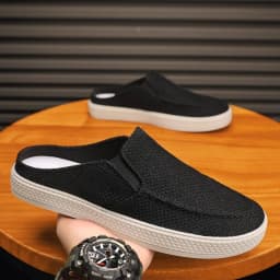 Sneaker Men's Summer Breathable Shoes Lazy Casual Driving Shoes Slipper Male Comfortable Walking Shoes Bottom Soft