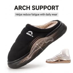 Wide Last Men's Arch Support Slippers EVA Thick Soled Shoes anti Slip Memory Cotton Pad Striped Design Winter Warm Home Shoes