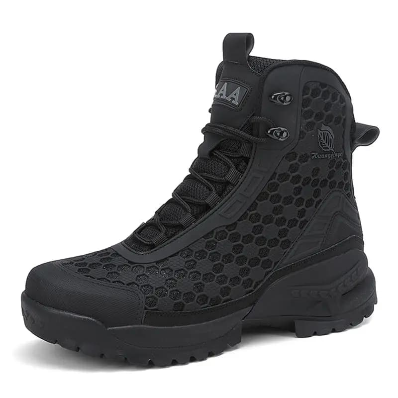 New High Quality Leather Men's Work Boots High Help Men Desert Combat Boots Outdoor Non-slip Hiking Shoes Men Motorcycle Boots