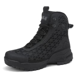New High Quality Leather Men's Work Boots High Help Men Desert Combat Boots Outdoor Non-slip Hiking Shoes Men Motorcycle Boots