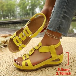 Fashion New Style Comfortable Slope Heel Beach Sandals Spring and Autumn Round Head Sexy and Elegant Casual Sandals for Women's