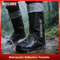 WOSAWE Rain Shoe Covers Unisex Waterproof Covers Motorcycle Cycling Bike Reusable Rainproof Shoes Cover Outdoor Boots Covers